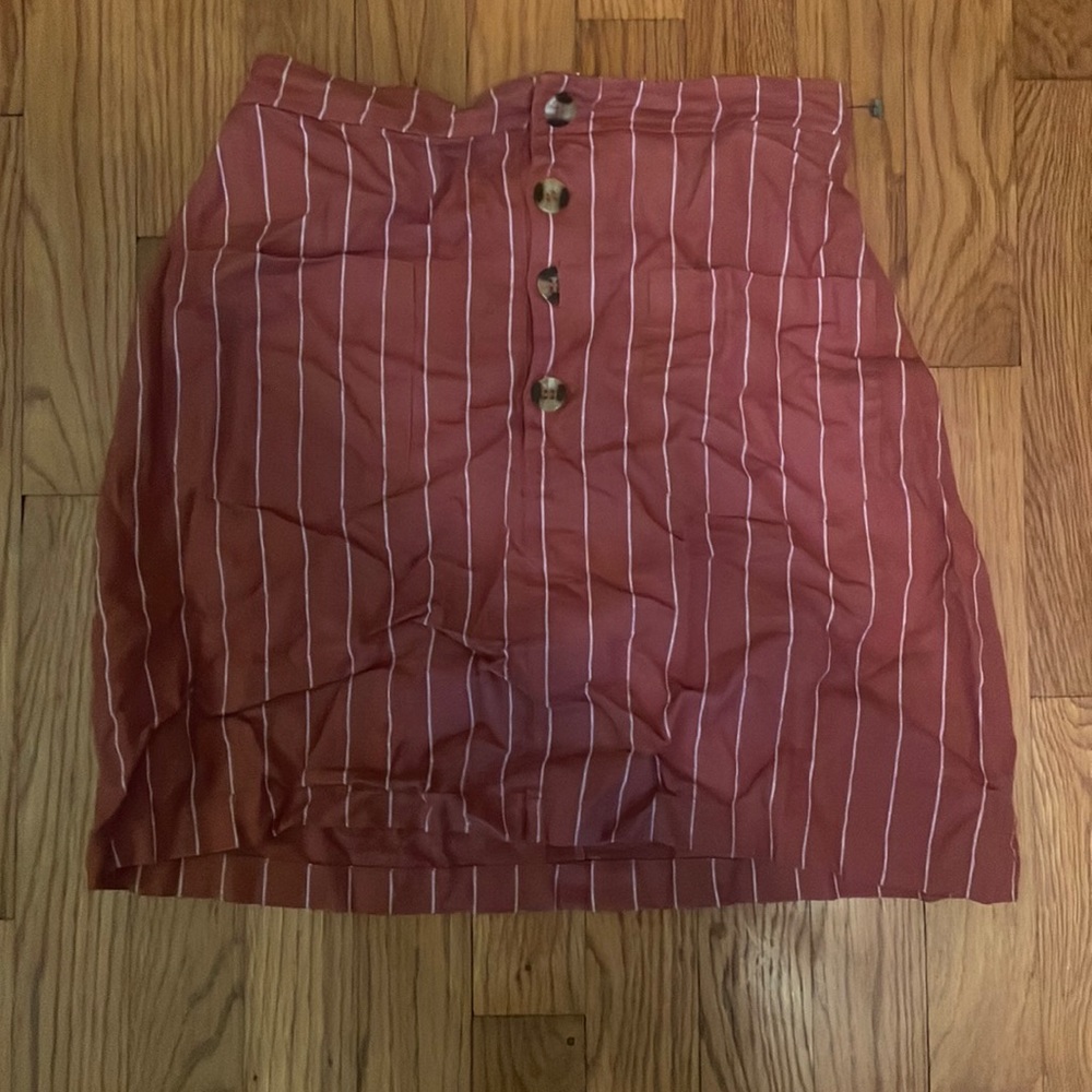 Burnt orange striped skirt